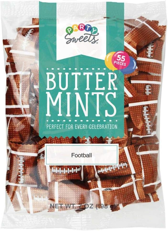Party Sweets Football Buttermints - 300 Individually Wrapped Mints in 7-Ounce Bags (Pack of 6) - Image 3